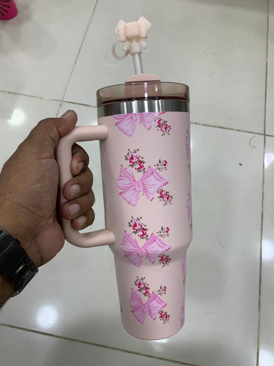 Bow Flower Printed Tumbler