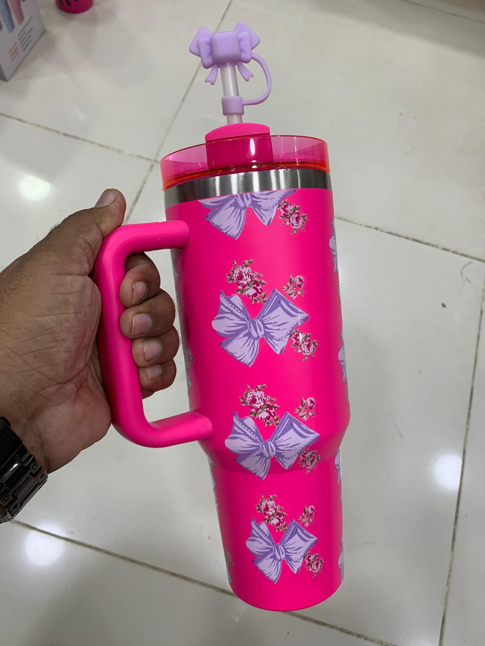 Bow Flower Printed Tumbler